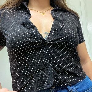 Women’s cropped button down blouse